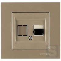 Розетка з портом для оптоволоконного кабелю, оптична розетка Arvia Electric KAREN Титан (20 05 2000 252)